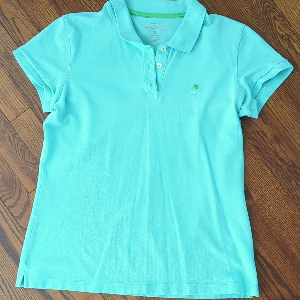 Lilly Pulitzer Blue Polo Classic Fit Short Sleeves